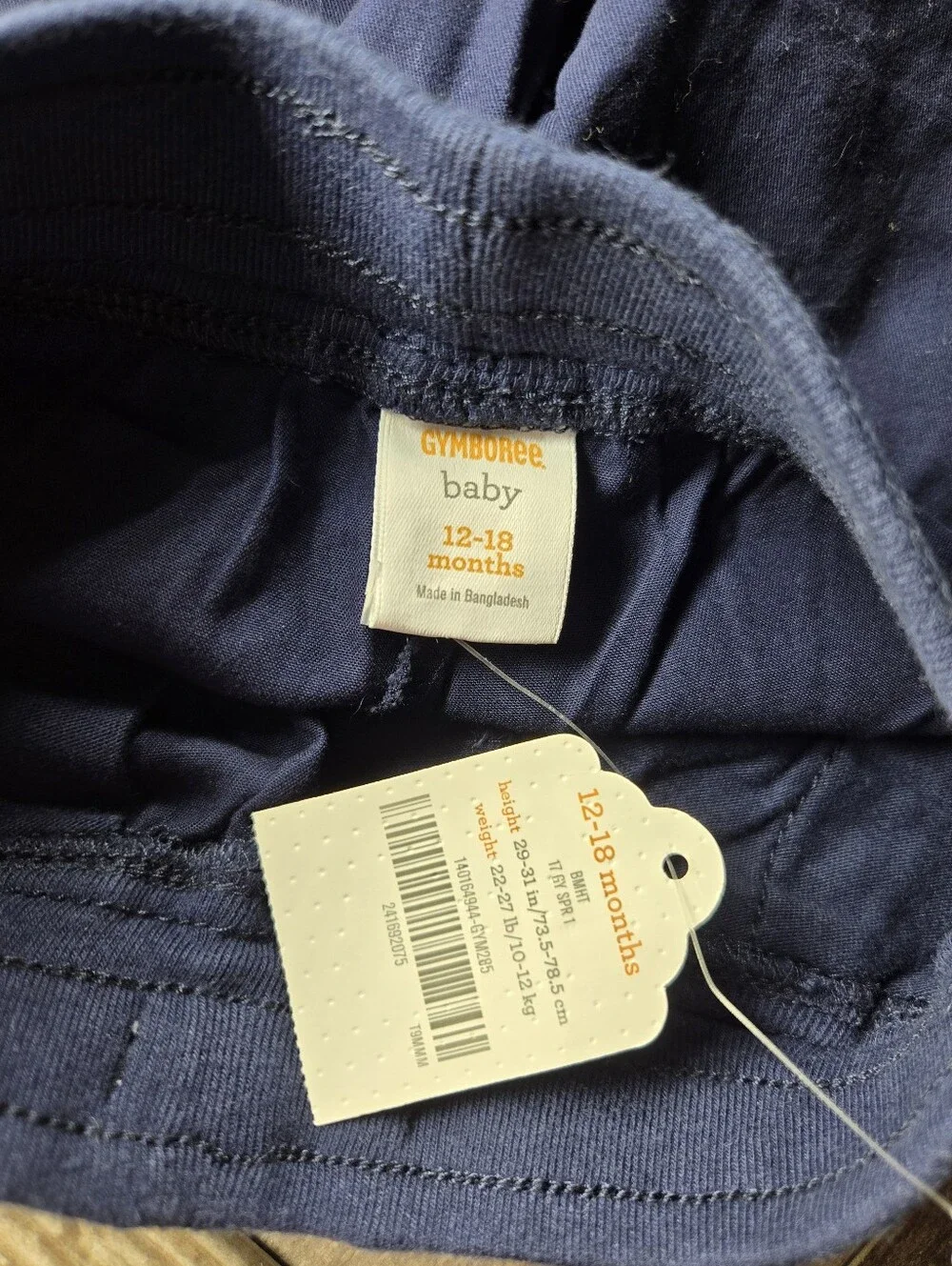 NWT Gymboree Baby Kids Navy Blue Jogger Pants with Drawstring – Size 12–18m